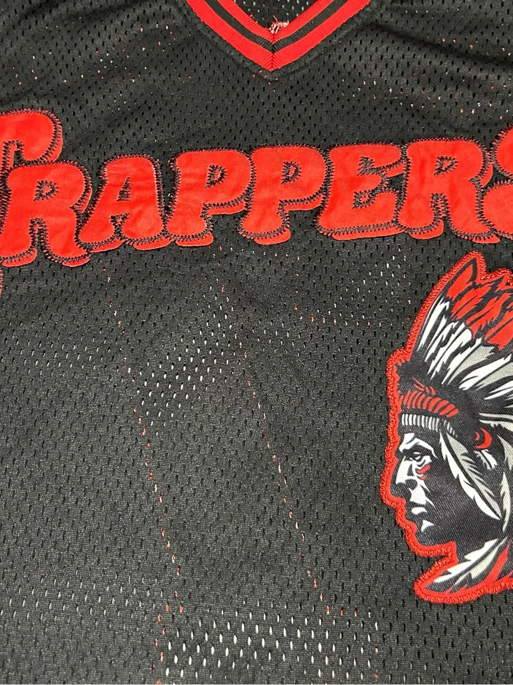Million Dolla Motive Black & Red Mesh Sports Jersey. Size Medium